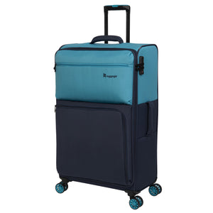 Duo-Tone 31" Softside Checked 4 Wheel Spinner (Capri Breeze / Dress Blues)