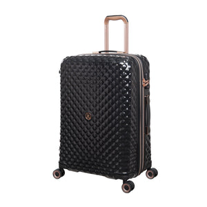 Glitzy 27" Hardside Checked 8 Wheel Expandable Spinner (Black)
