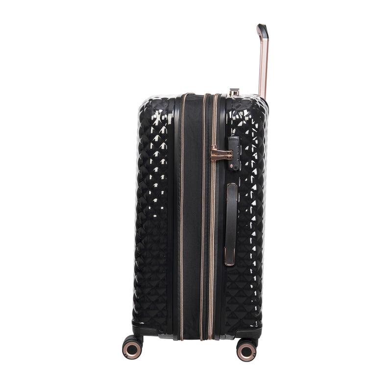 Glitzy 21" Hardside Carry-On 8 Wheel Expandable Spinner (Black)