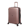 Glitzy 27" Hardside Checked 8 Wheel Expandable Spinner (Metallic Rose Gold)