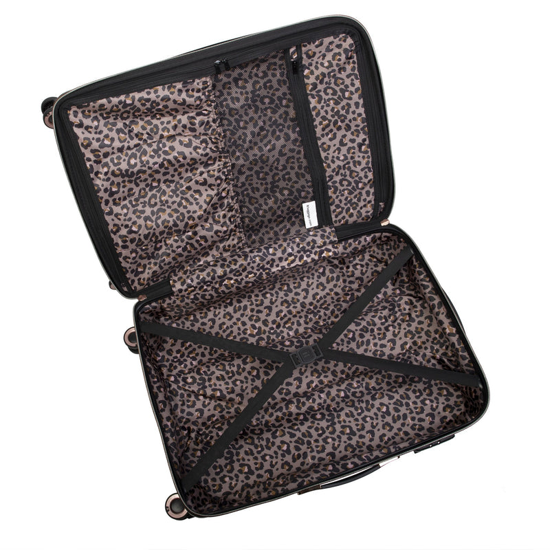Glitzy 21" Hardside Carry-On 8 Wheel Expandable Spinner (Black)