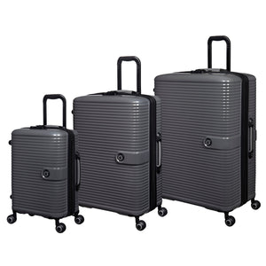 Helixian 3 Piece Hardside 8 Wheel Expandable Spinner Set (Charcoal)