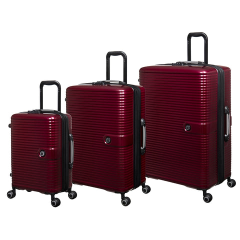 Helixian 3 Piece Hardside 8 Wheel Expandable Spinner Set (Wine Red)