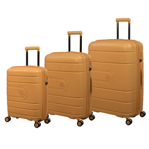 ECO-Tough 3 Piece Hardside 8 Wheel Expandable Spinner Set (Honey Gold)