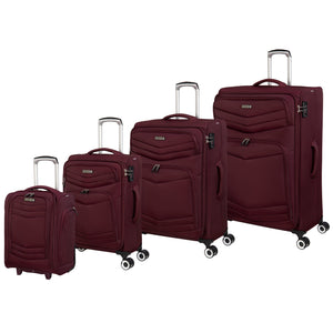 Intrepid 4 Piece Softside 8 Wheel Expander Set (Dark Red)